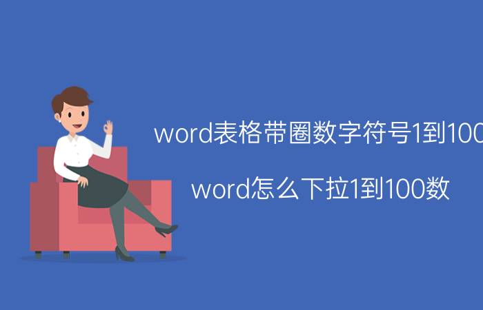 word表格带圈数字符号1到100 word怎么下拉1到100数？